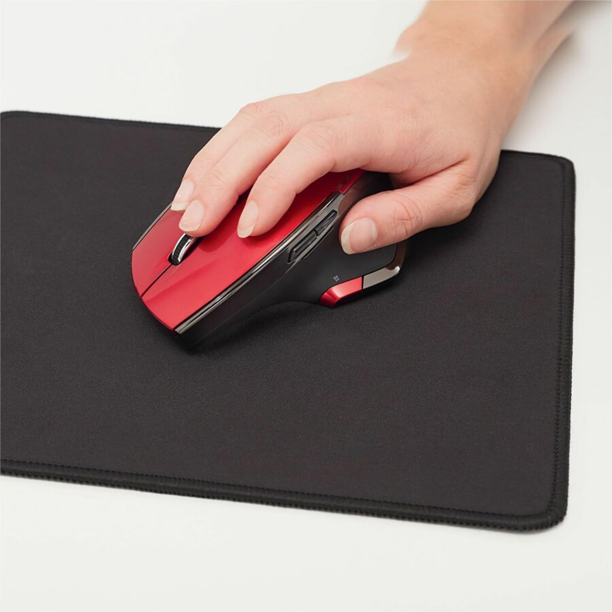 Verbatim Wireless 8-Button Ergonomic Mouse with Blue LED - Portable for Mac & Windows, Ideal for Office & Gaming - Red