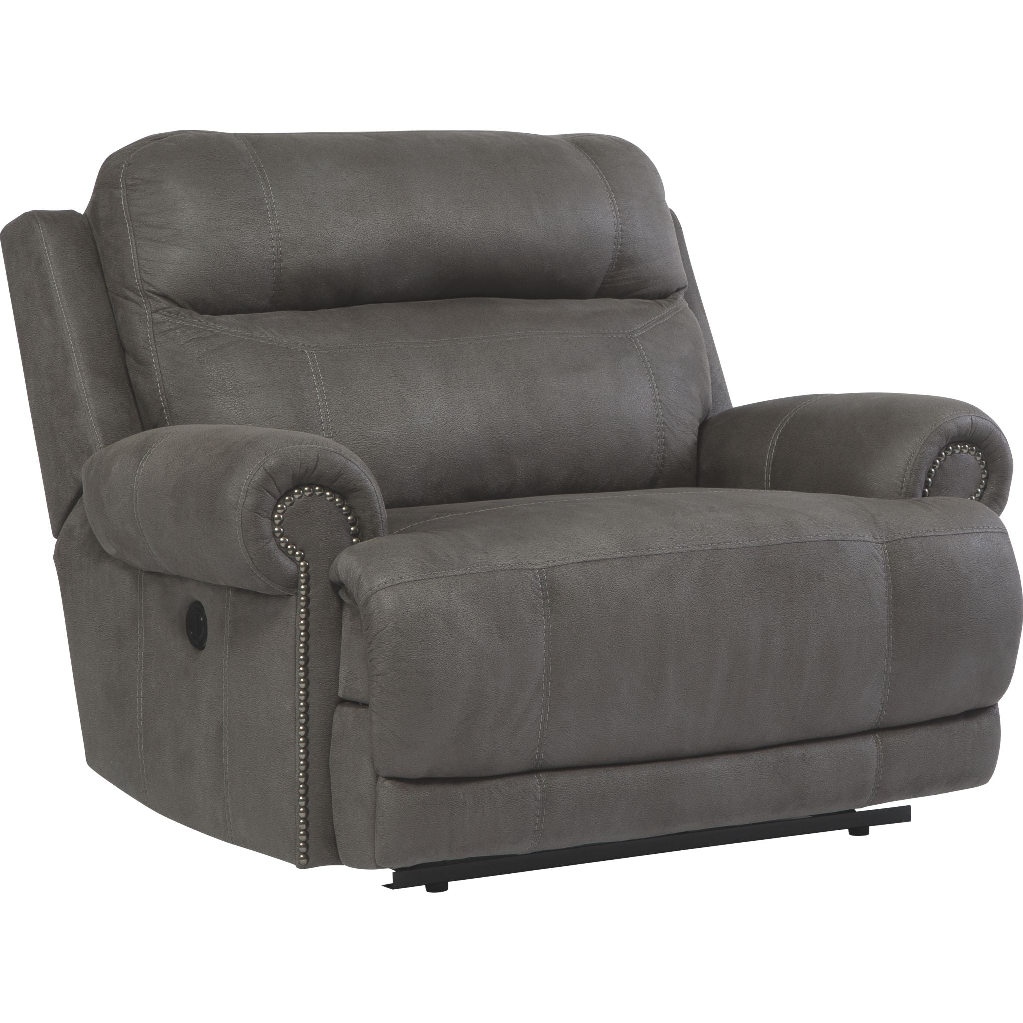 Comfortable Austere Wall Hugger Recliner Chair in Gray - Space-Saving Recliner for Small Living Rooms, Apartments & Home Theaters