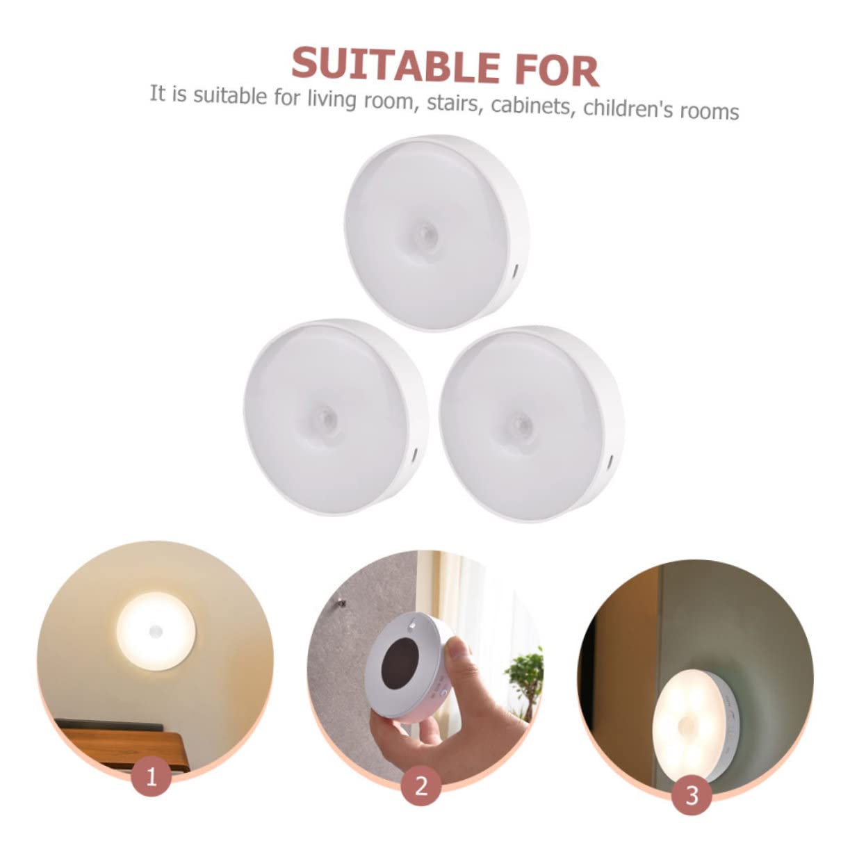 OSALADI 9-Pack Motion Sensor Night Lights - LED Bedroom Lighting with Auto On/Off, ABS White Wall Lamps for Hallway, Stairs, Bathroom & Kids Room