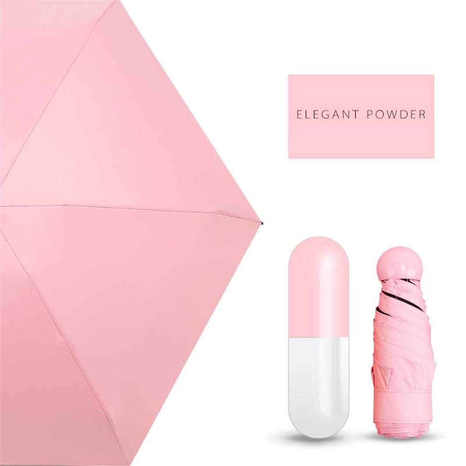 Compact Clear Pocket UV Umbrella - Windproof Folding for Women On-the-Go