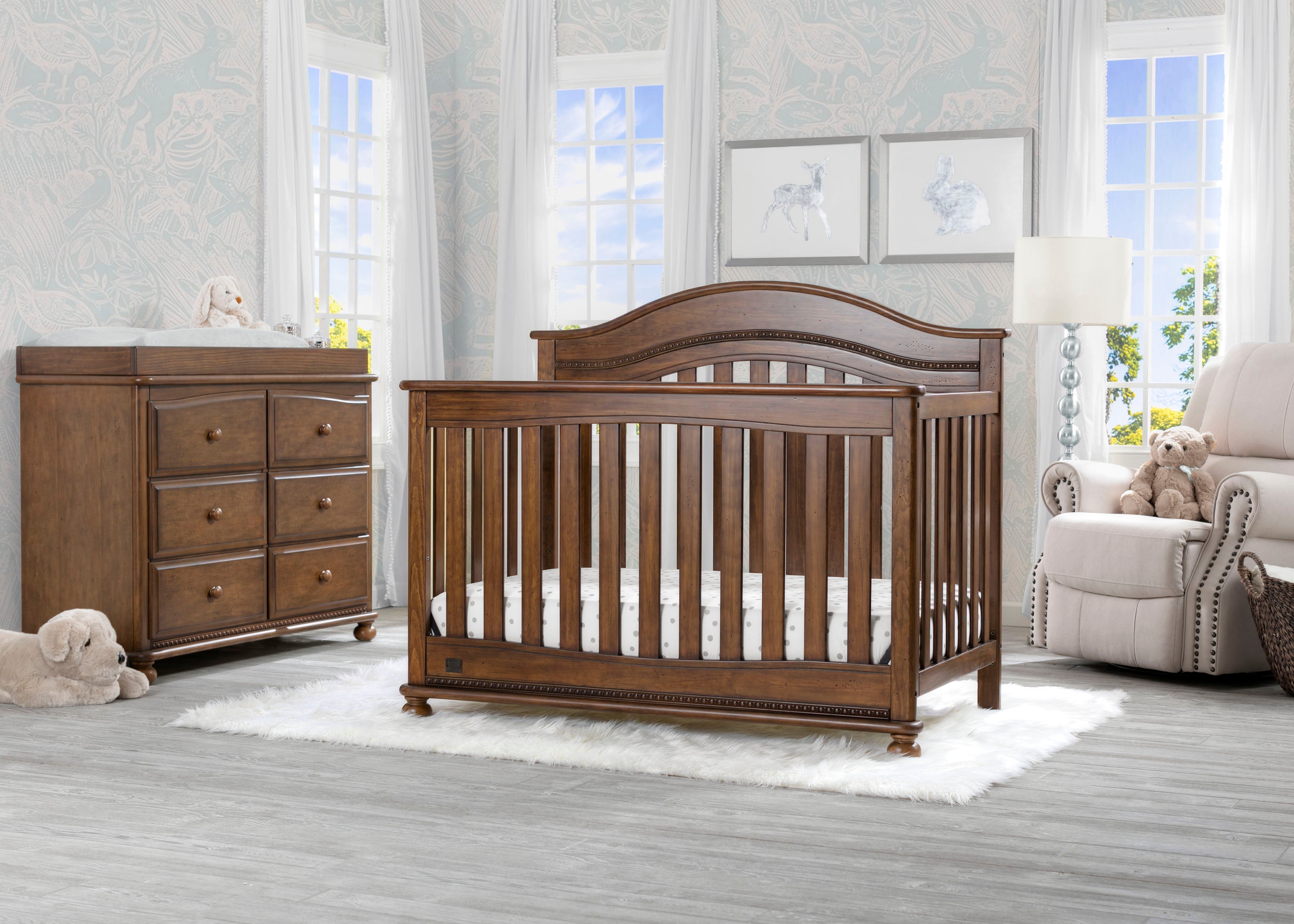 Bristol 4-in-1 Convertible Baby Crib - Toddler Bed, Daybed & Full-Size Bed Frame - Safe Nursery Furniture for Newborns & Kids - Perfect for Bedrooms, Daycare & Guest Rooms