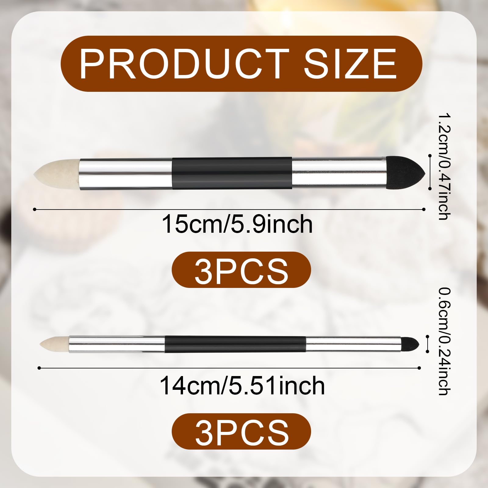 6-Piece Artist Blending Sponge Pen Set - 2 Sizes Double-Ended Pastel Blending Stumps, Sketch Brush & Drawing Tools for Beginners - Ideal for School, Art Class & DIY Projects
