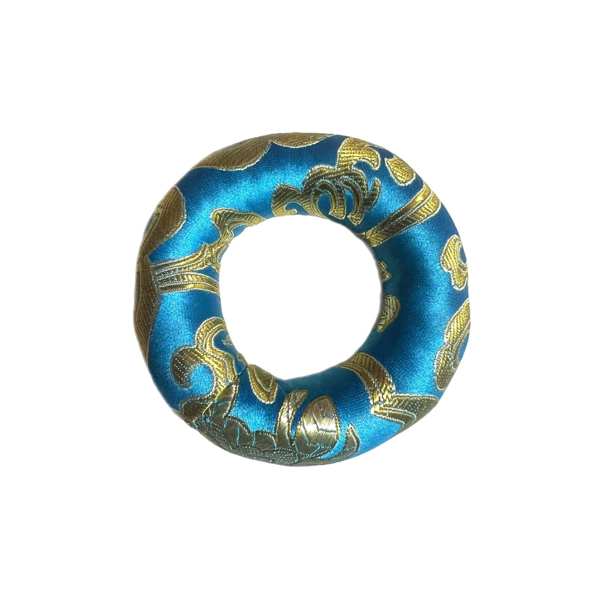 Tibetan Singing Bowl Cushion Pillow - Sky Blue 4 Inch Meditation Accessory for Yoga, Sound Healing & Relaxation