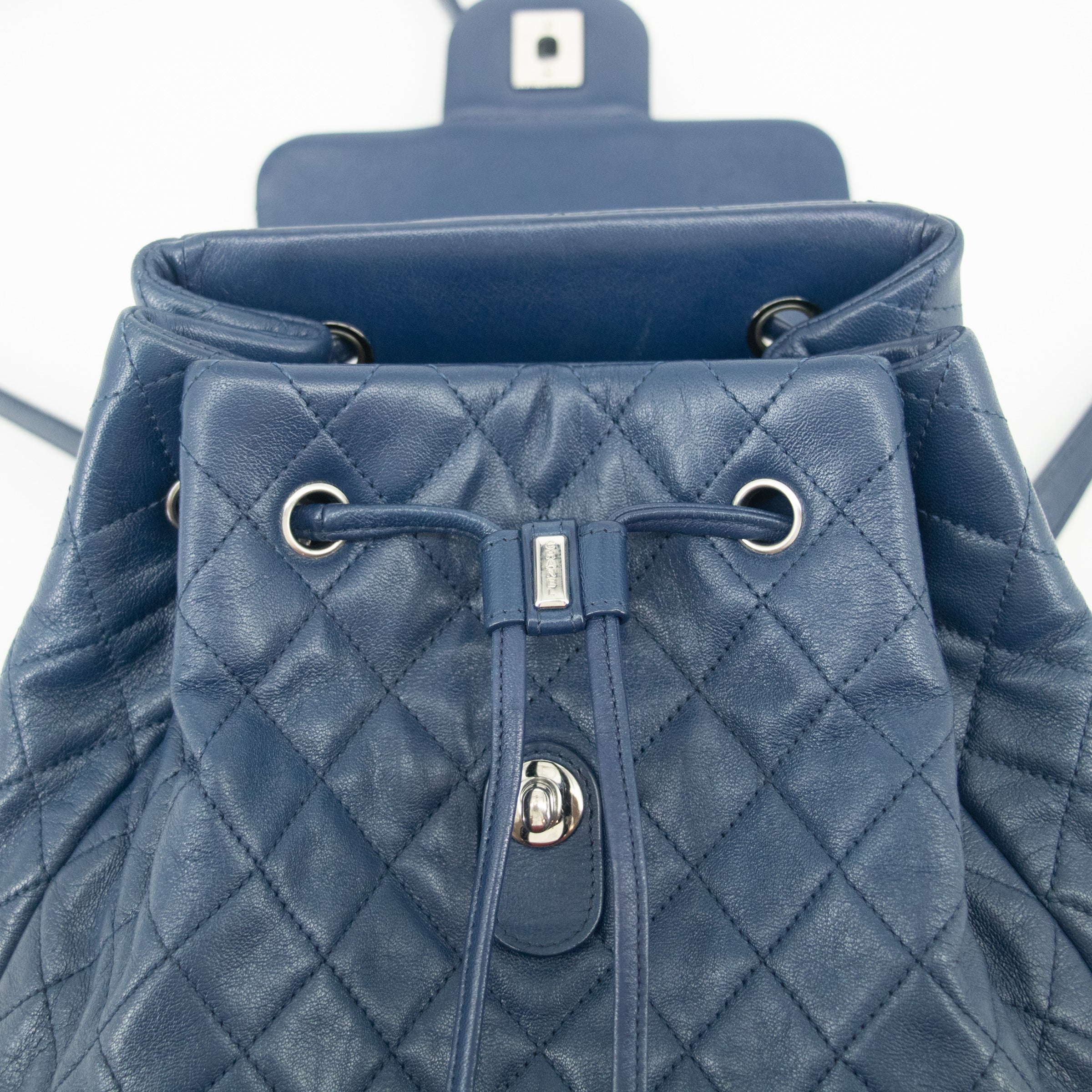 Chanel Navy Blue Matelasse Caviar Leather Backpack for Women #1302 - Luxury Designer Handbag for Travel, Work & Everyday Use