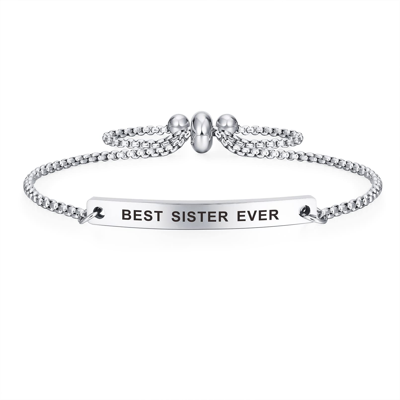 Best Sister Ever Gifts - Personalized Sister Bracelets for Women | Unique Christmas & Birthday Jewelry for Sister | Fashionable Sister Present for Special Occasions & Daily Wear