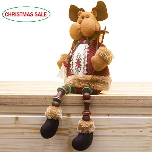 iBluelover Christmas Sitting Doll Figurine - 12.5 Inch Snowman Santa Reindeer Decor for Fireplace, Window, Table, Outdoor Yard | Xmas Tree Ornaments & Holiday Home Decorations - Perfect for Christmas Party, Gift Exchange & Festive Seasonal Display
