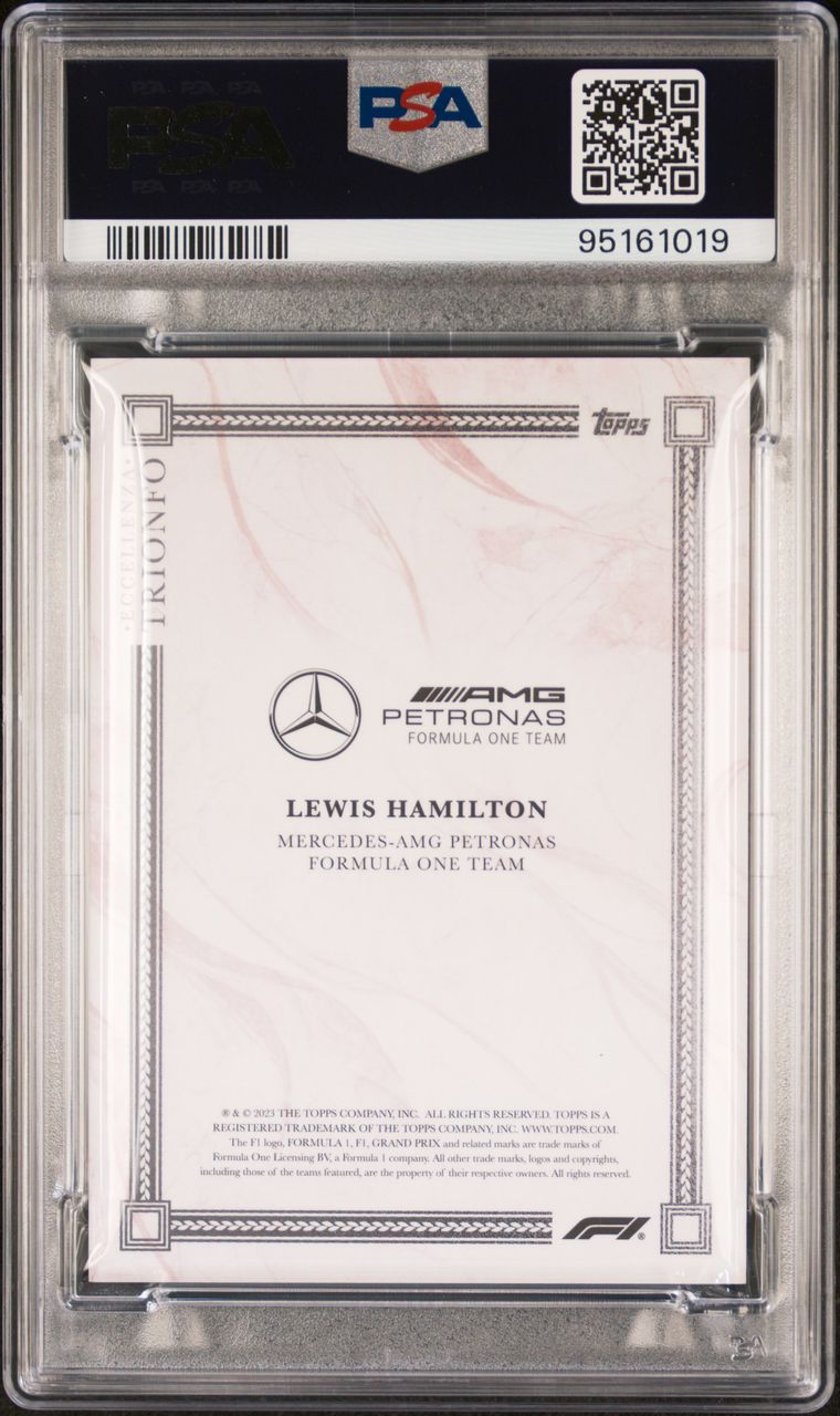 2023 Topps Eccellenza Lewis Hamilton 08/10 PSA 9 Trionfo Red Parallel - Rare F1 Racing Card for Collectors & Sports Memorabilia Enthusiasts