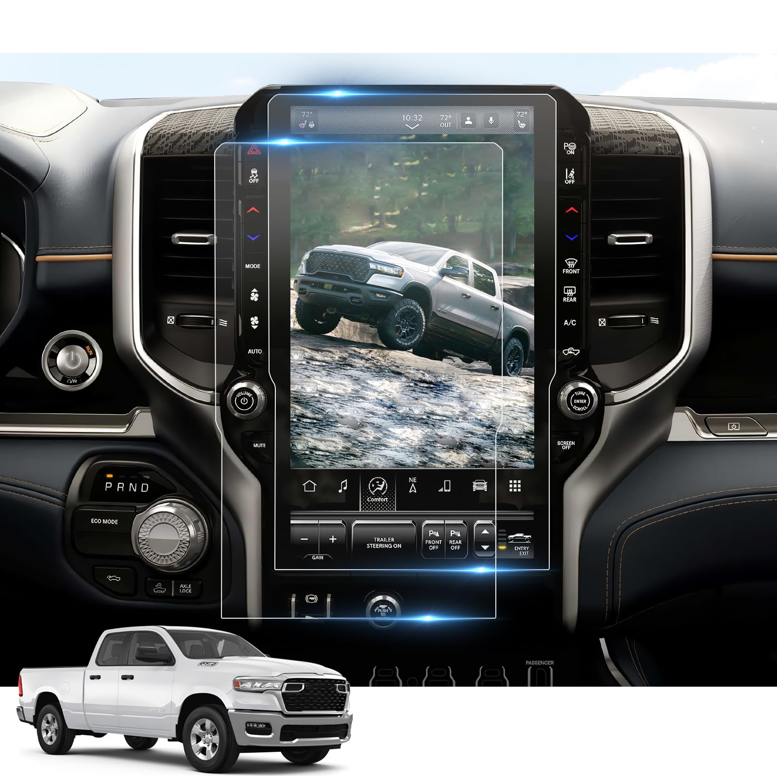BIBIBO 2-Pack Anti-Glare Screen Protector for 2025+ RAM 1500 & Dodge RAM Trucks - 14.4