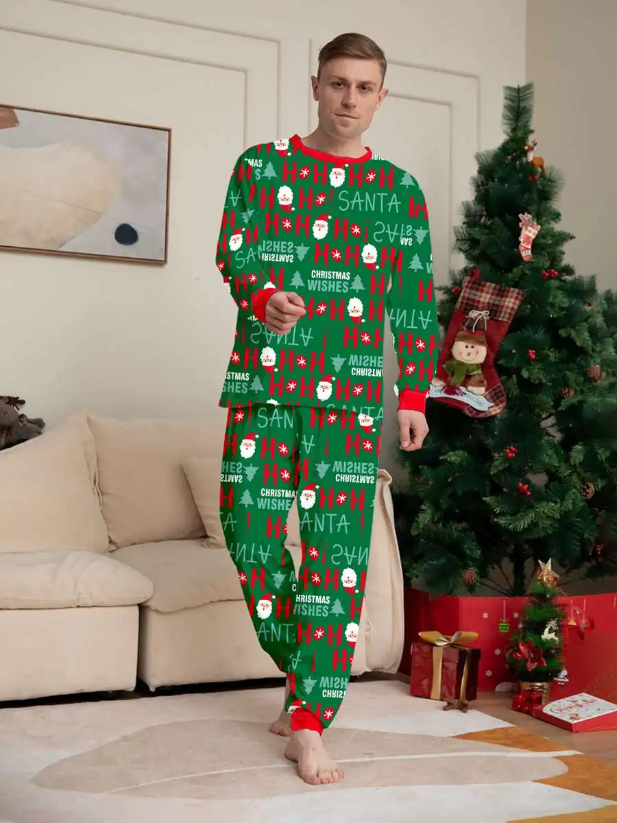 Printed Christmas Matching Family Pajamas Set - Holiday PJS for Family Photos & Cozy Winter Nights