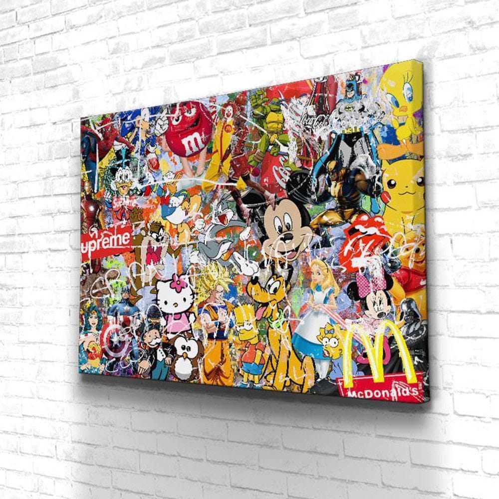 Disney Marvel Superhero Cartoon Portrait Graffiti Wall Art Poster - Perfect for Kids' Room Decor, Living Room & Office Wall Decorations