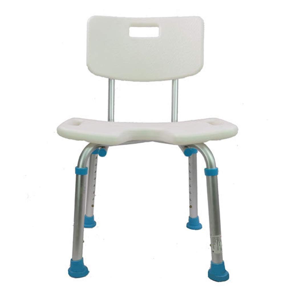 Ergonomic Shower Chair with Backrest - Non-Slip Molded Plastic Seat for Elderly & Disabled Adults - Bathroom Safety Stool for Shower/Bathtub Use - Ideal for Home Care & Assisted Living
