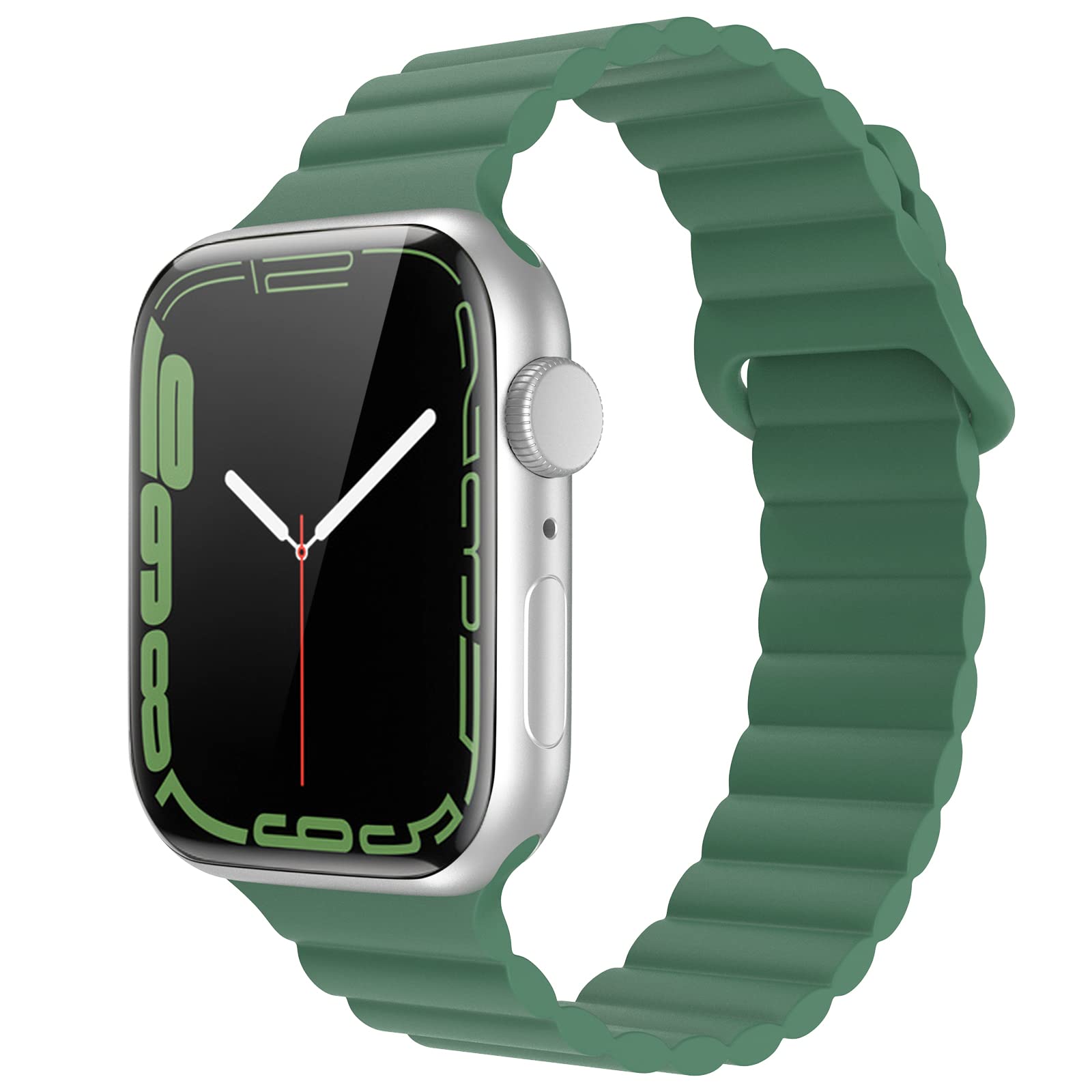 Premium Silicone Magnetic Watch Band for Apple Watch Series Ultra/8/7/6/5/4/SE/3/2 - Compatible with 49mm/45mm/44mm/42mm - Adjustable Soft Strap for Men & Women - Perfect for Workouts, Running & Everyday Wear