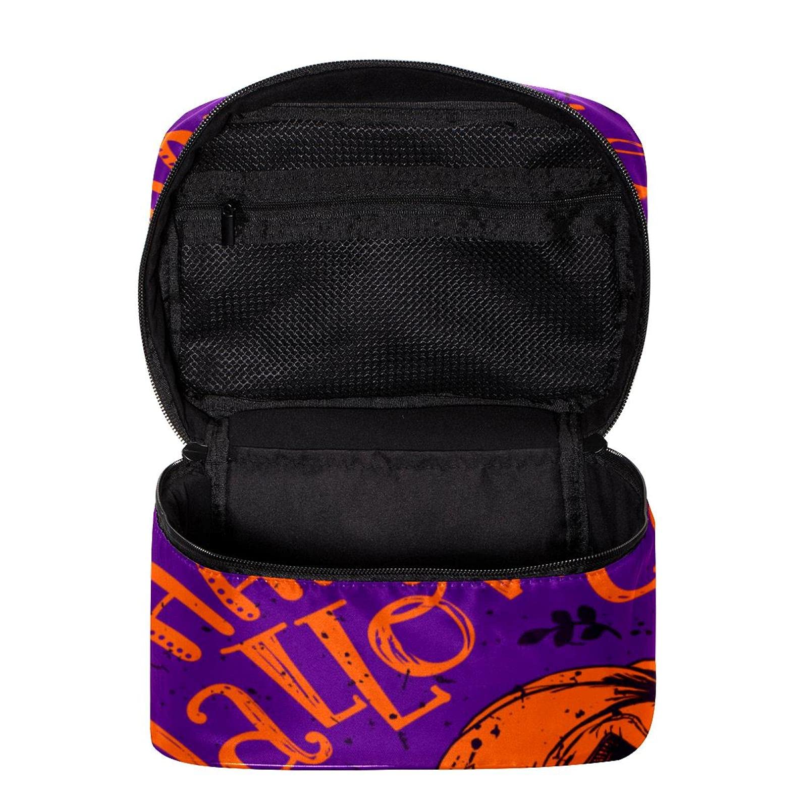 Halloween Themed Large Travel Makeup Bag - Waterproof Cosmetic Organizer with Zipper for Women & Girls - Perfect for Travel, Gym, and Daily Use
