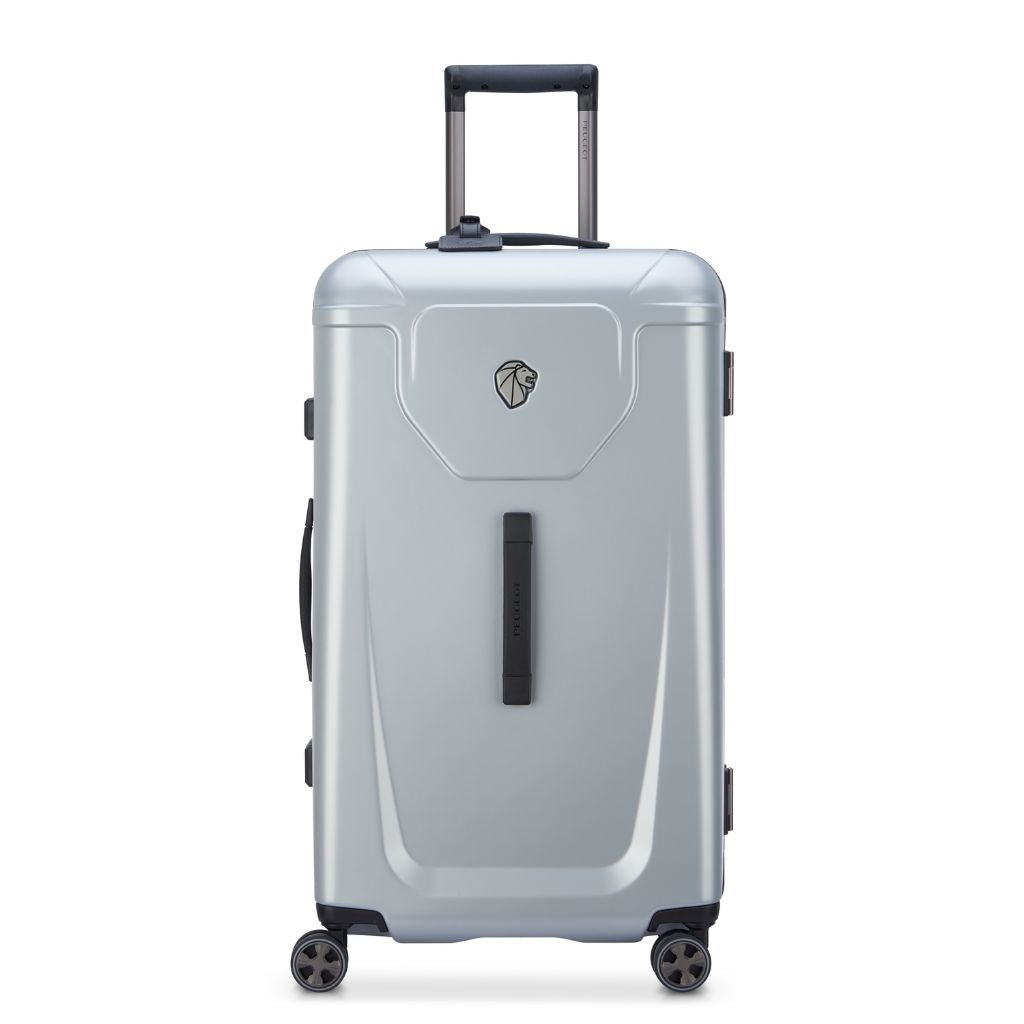 Peugeot Voyages 29-Inch Zipperless Hard Shell Suitcase - Silver | Lightweight Spinner Luggage for Travel, Business Trips & Vacation Packing