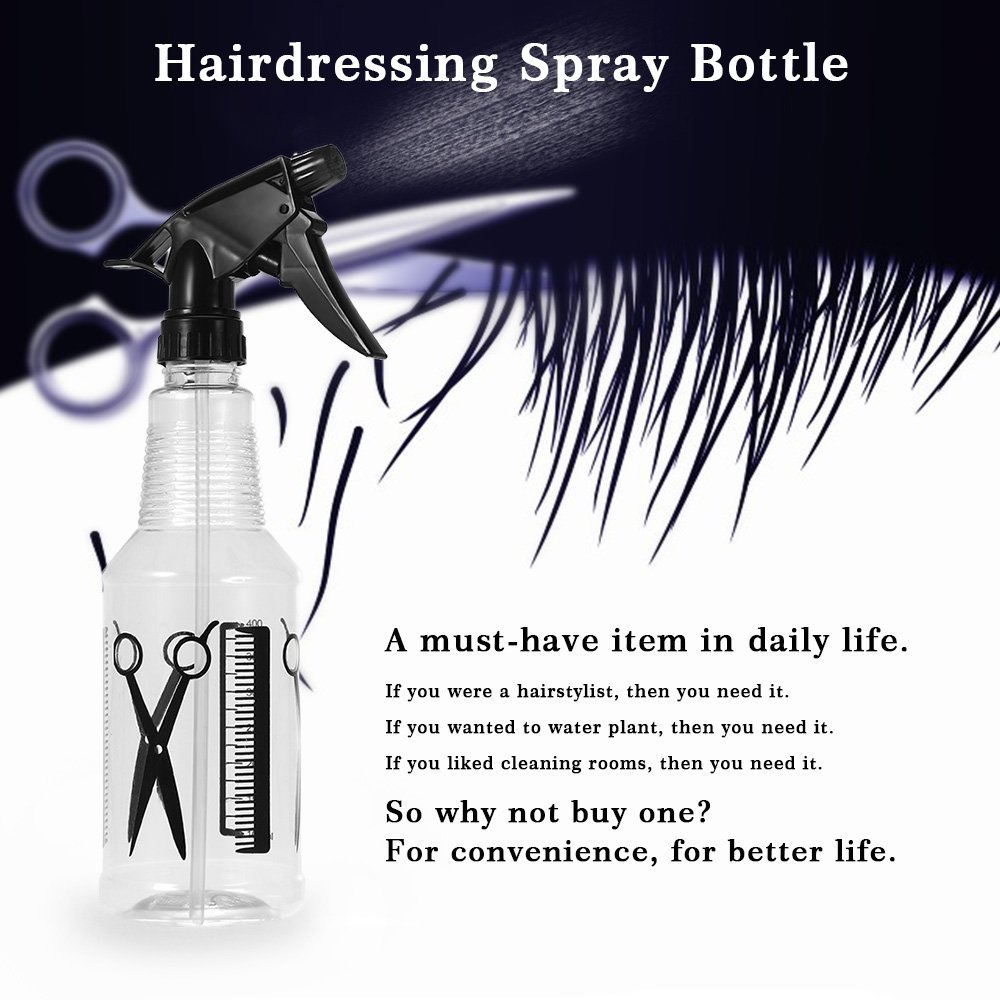 Premium 3-Pack Professional Empty Spray Bottles for Hair Styling, Facial Misting & Home Cleaning - BPA-Free Refillable Fine Mist Sprayer for Salon, Travel & DIY Projects