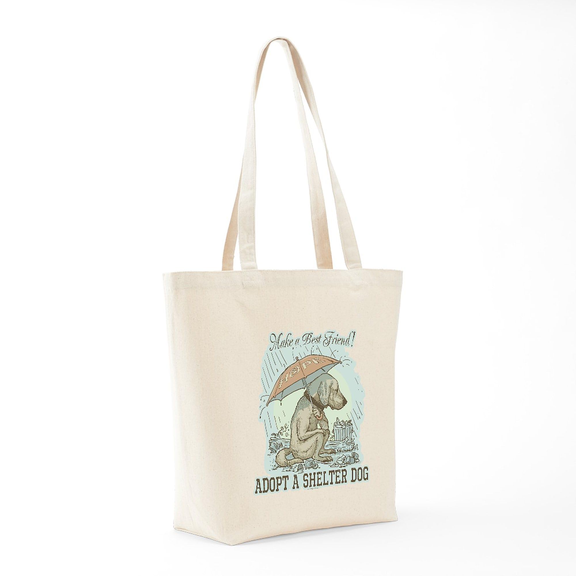 Best Friend Rescue Dog Tote Bag - Natural Canvas Reusable Shopping Bag for Dog Lovers - Perfect for Groceries, Beach Trips & Pet Supplies
