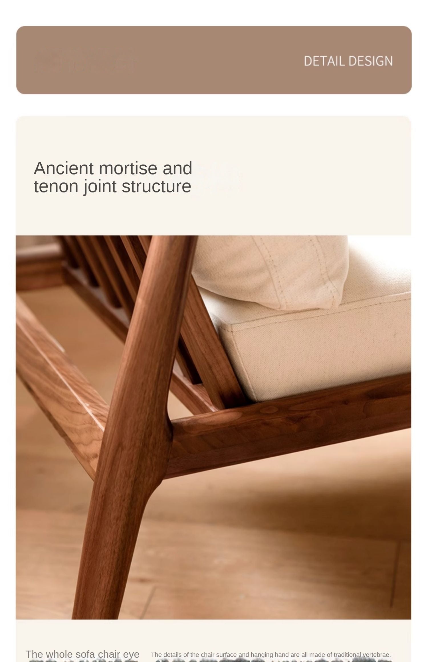 Premium Black Walnut and Ash Solid Wood Lounge Chair with Backrest - Perfect for Living Room, Reading Nook, or Office Relaxation
