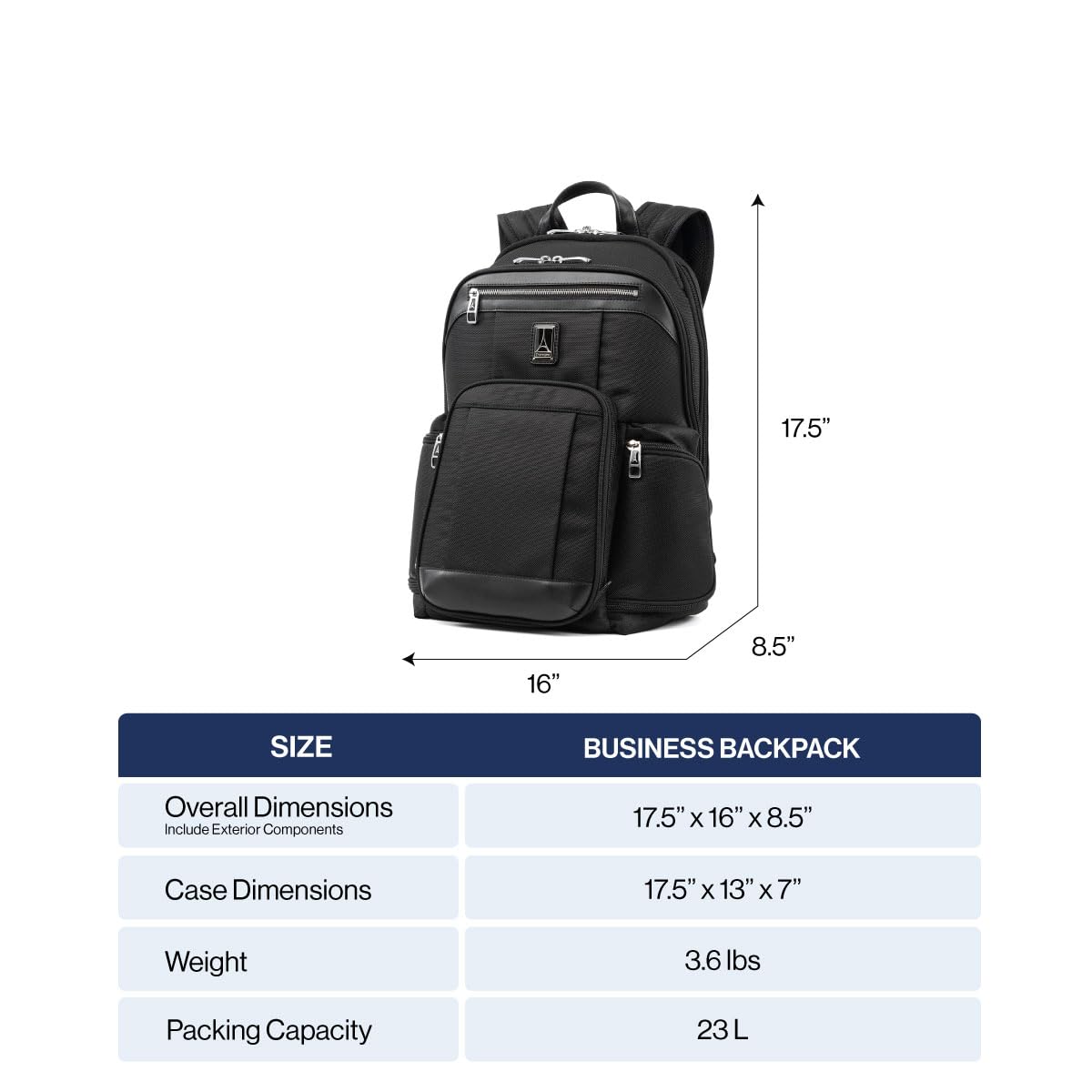**Travelpro Platinum Elite Business Laptop Backpack for Men & Women – Fits 17.5 Inch Laptop – Durable & Stylish Work & Travel Backpack in Shadow Black – Perfect for Business Trips, Commuting & Office Use**