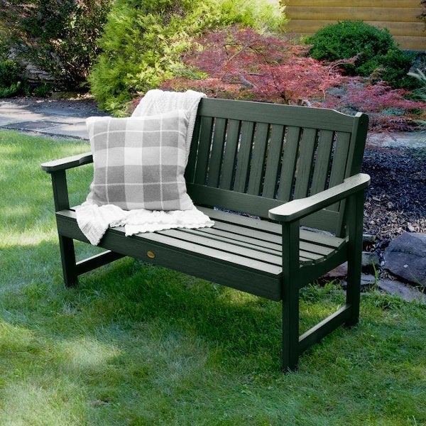 Lehigh Synthetic Wood Garden Bench - Weather-Resistant Outdoor Seating for Patio, Backyard & Garden - Durable & Low Maintenance
