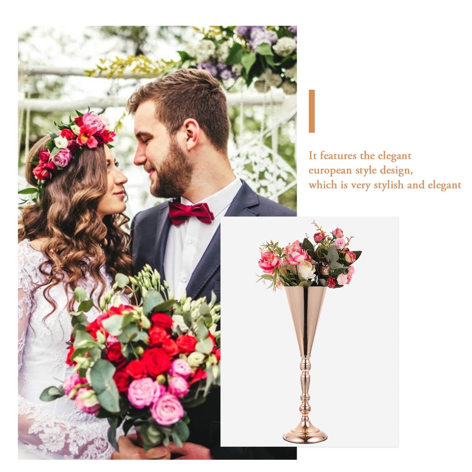 PRETYZOOM Elegant Wedding Vase Set - Floral Arrangement Centerpiece for Banquets, Ceremonies & Home Decor - Perfect for Wedding Receptions, Table Decorations and Special Events