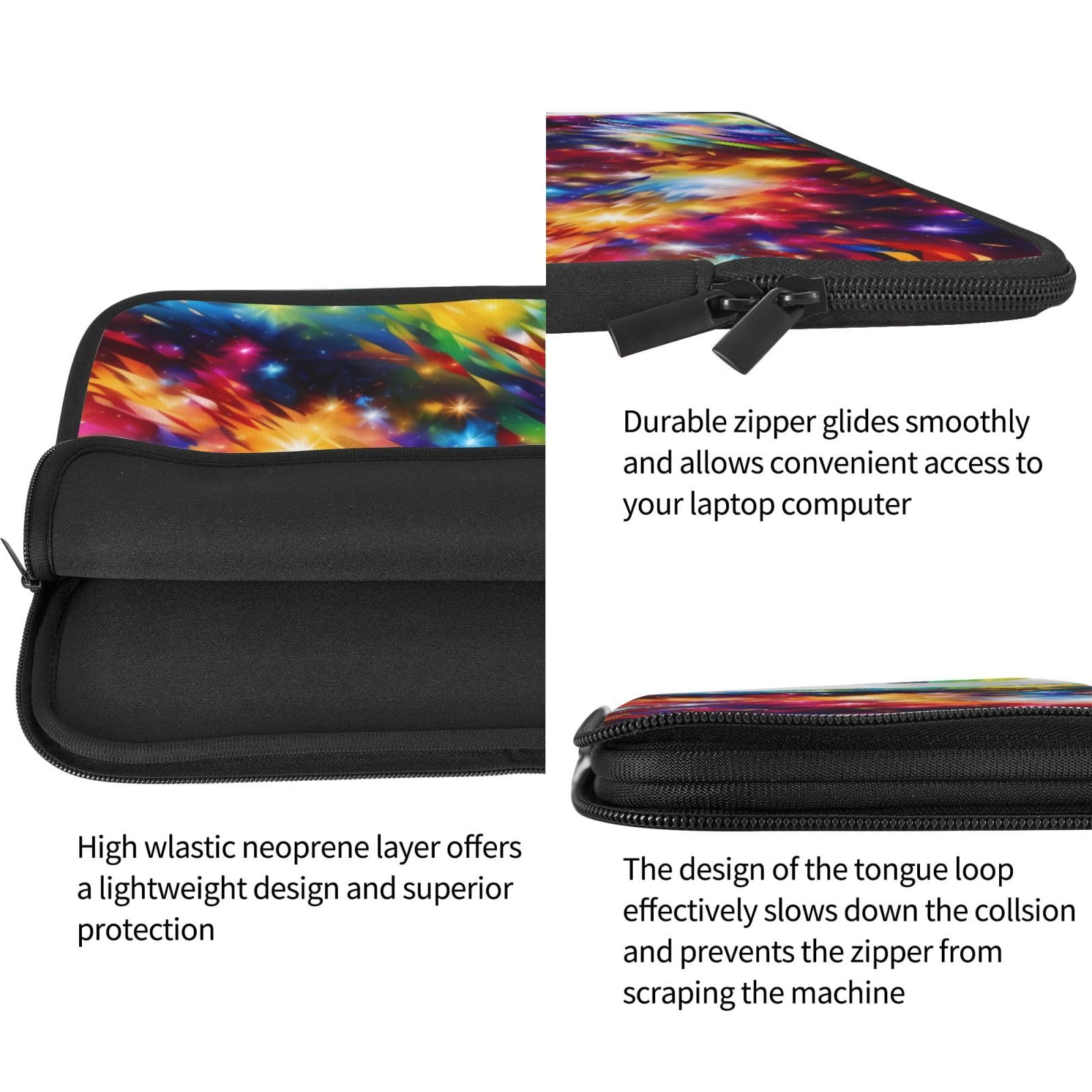 13 Inch Laptop Sleeve - Colorful Artistic Shockproof Laptop Case Bag for MacBook & Notebooks | Perfect for Work, School & Travel