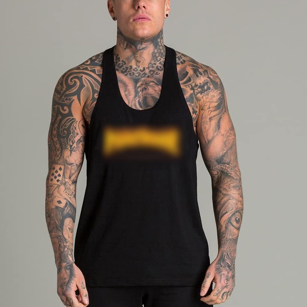 Men's Workout Tank Top - Bodybuilding Stringer Vest for Gym & Weightlifting - Breathable Sleeveless Fitness Shirt for Summer - Black (Size L) | Ideal for CrossFit, Bodybuilding & Intense Training