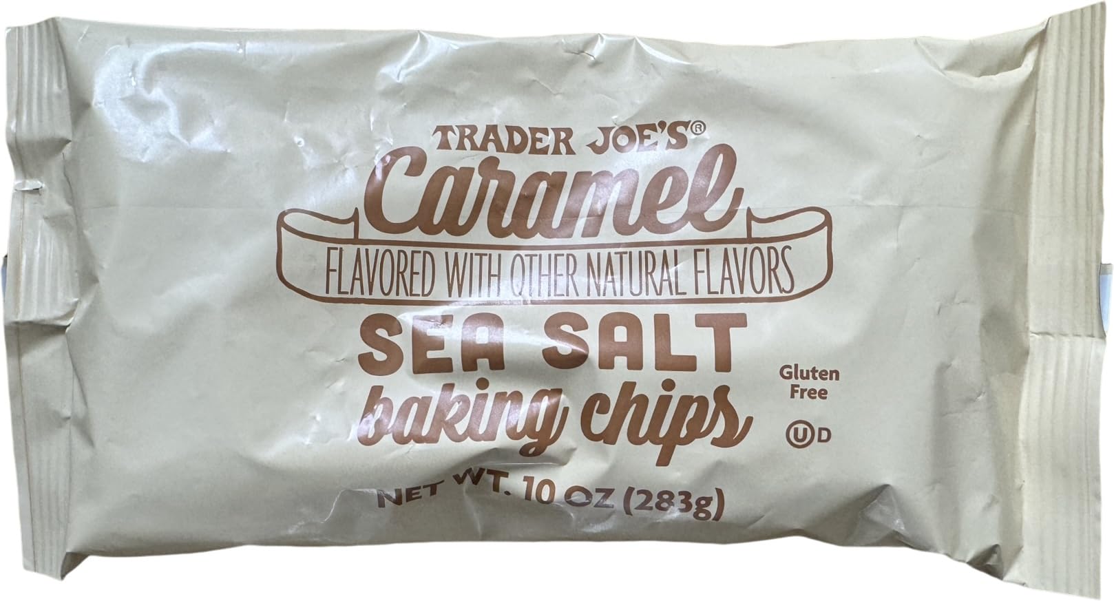 Trader Joe's Gluten Free Caramel Sea Salt Baking Chips - 10 oz Bag | Perfect for Cookies, Brownies & Dessert Toppings | Dairy Free Snack for Baking Enthusiasts