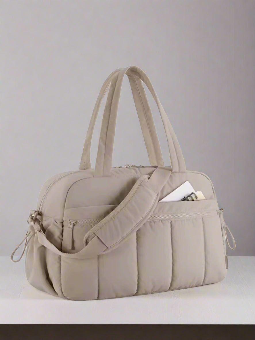 Premium French Taupe Pilates Sports Bag - Durable & Stylish Workout Tote for Yoga, Gym & Travel - Perfect for Fitness Enthusiasts & Active Lifestyles