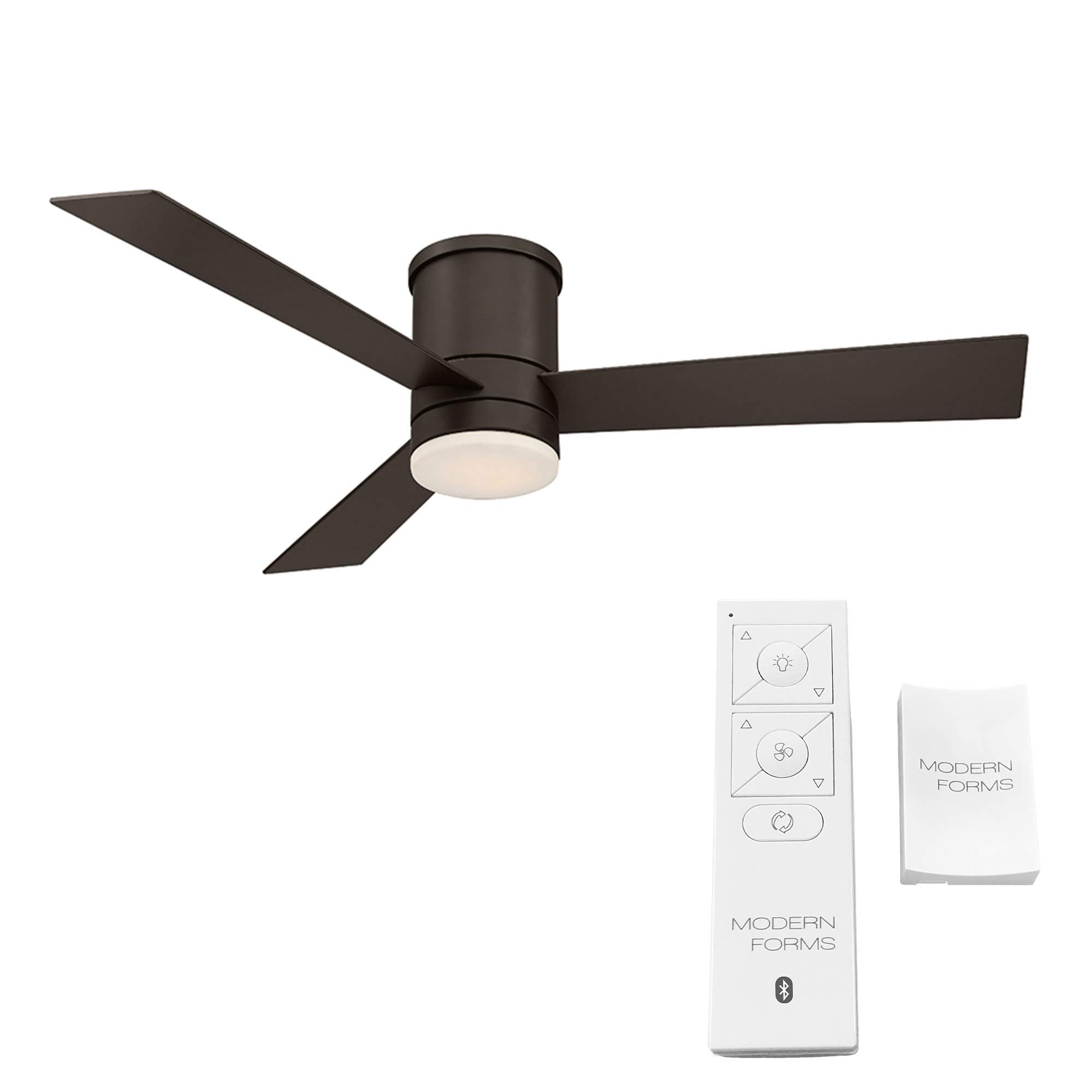 52in Bronze Axis Smart Indoor/Outdoor 3-Blade Flush Mount Ceiling Fan with 3500K LED Light Kit, Remote Control, Alexa & Google Assistant Compatible, Perfect for Living Rooms, Bedrooms, and Patios