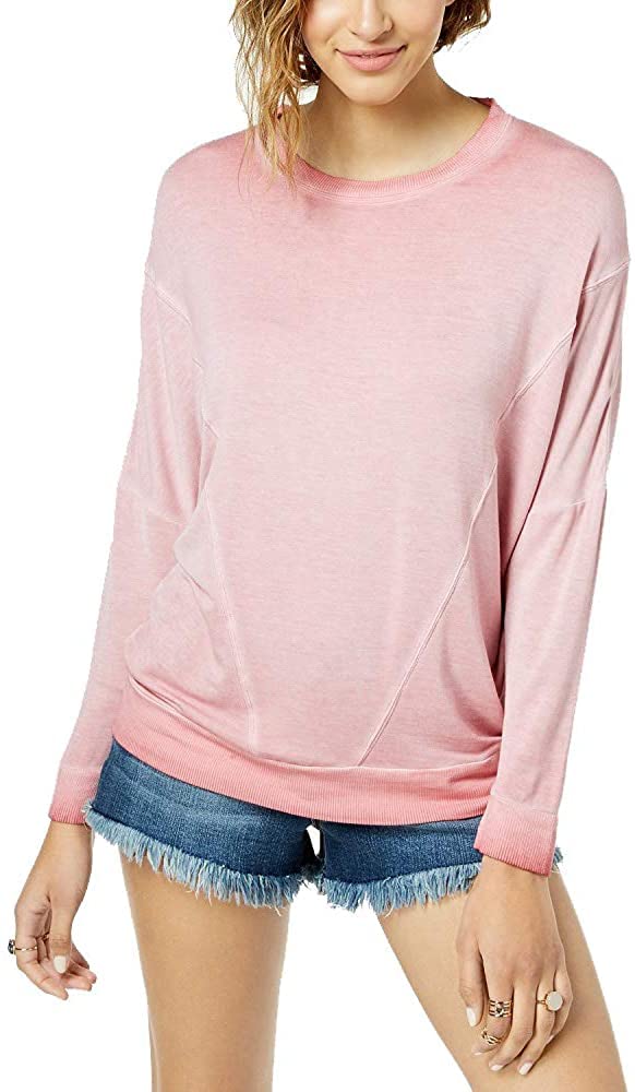 Juniors' Weathered-Wash Pullover Sweatshirt - Coral Dream, Medium | Soft Casual Hoodie for Teens, Cozy Loungewear & Streetwear Fashion