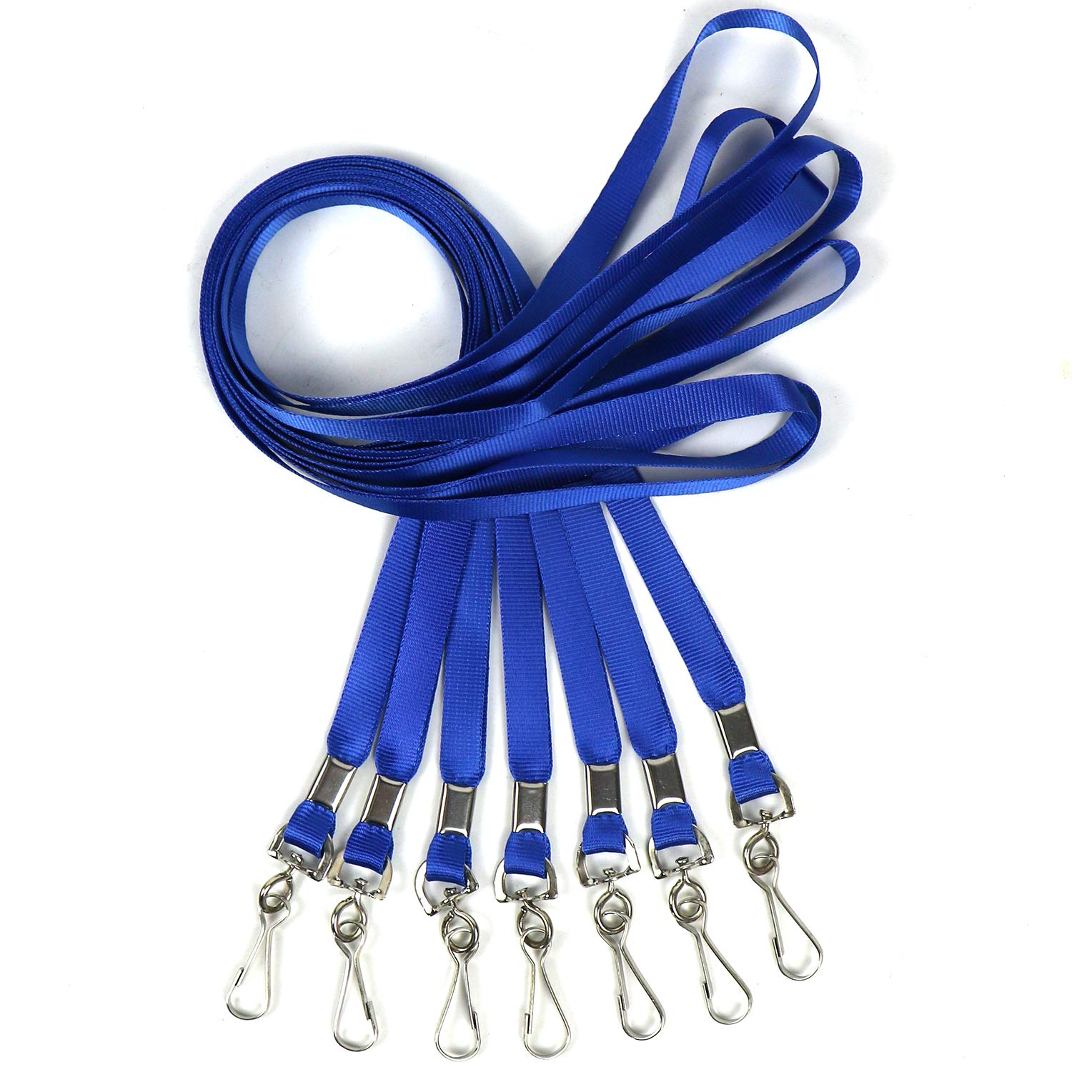 50-Pack Flat ID Badge Lanyards with Swivel J-Hooks for Work & Cruises