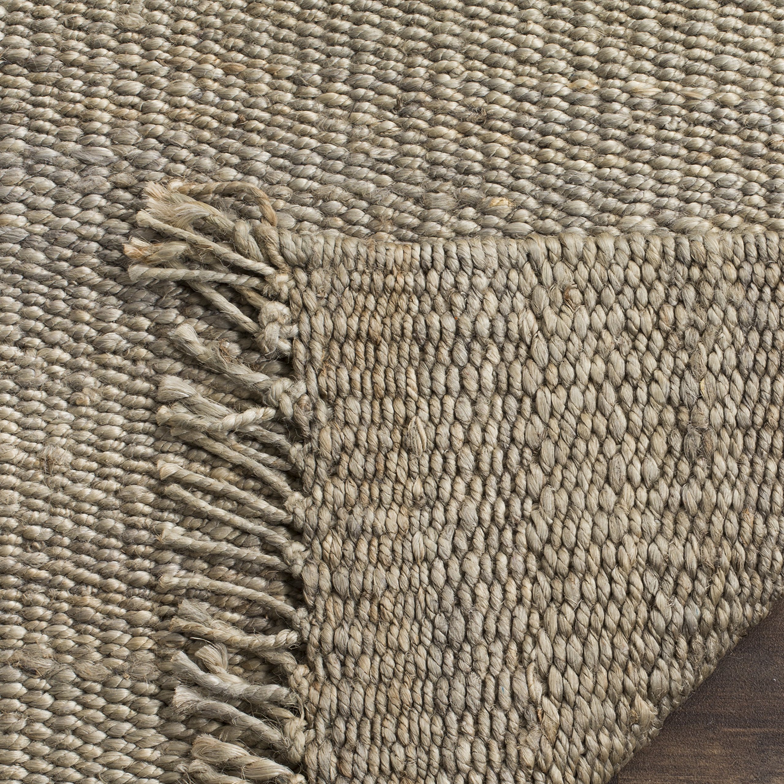 SAFAVIEH Handmade Boho Jute Area Rug 6' x 9' - Natural Fiber Woven with Fringe, Grey (NF368C) | Perfect for Living Room, Bedroom & High Traffic Areas | Eco-Friendly Home Decor for Bohemian & Coastal Style Interiors
