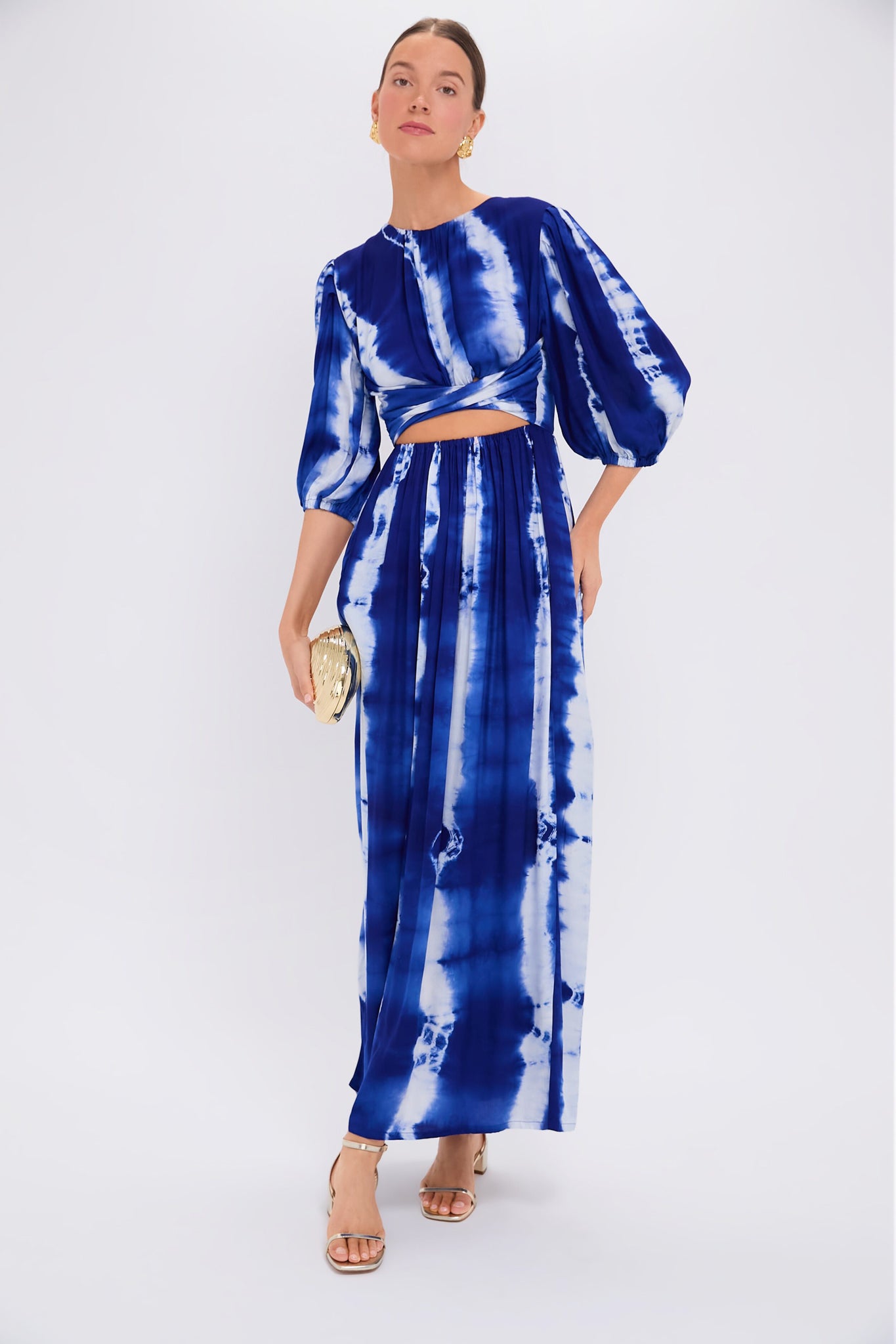 Blue Labake Dress for Women - Elegant Floral Print Summer Dress - Perfect for Beach, Party, and Casual Wear