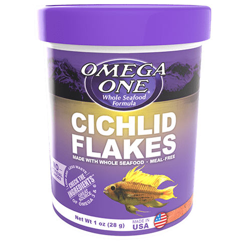 Omega One Cichlid Flakes - Premium Fish Food for African & South American Cichlids | High Protein, Natural Ingredients | Perfect for Aquarium & Tropical Fish Tanks