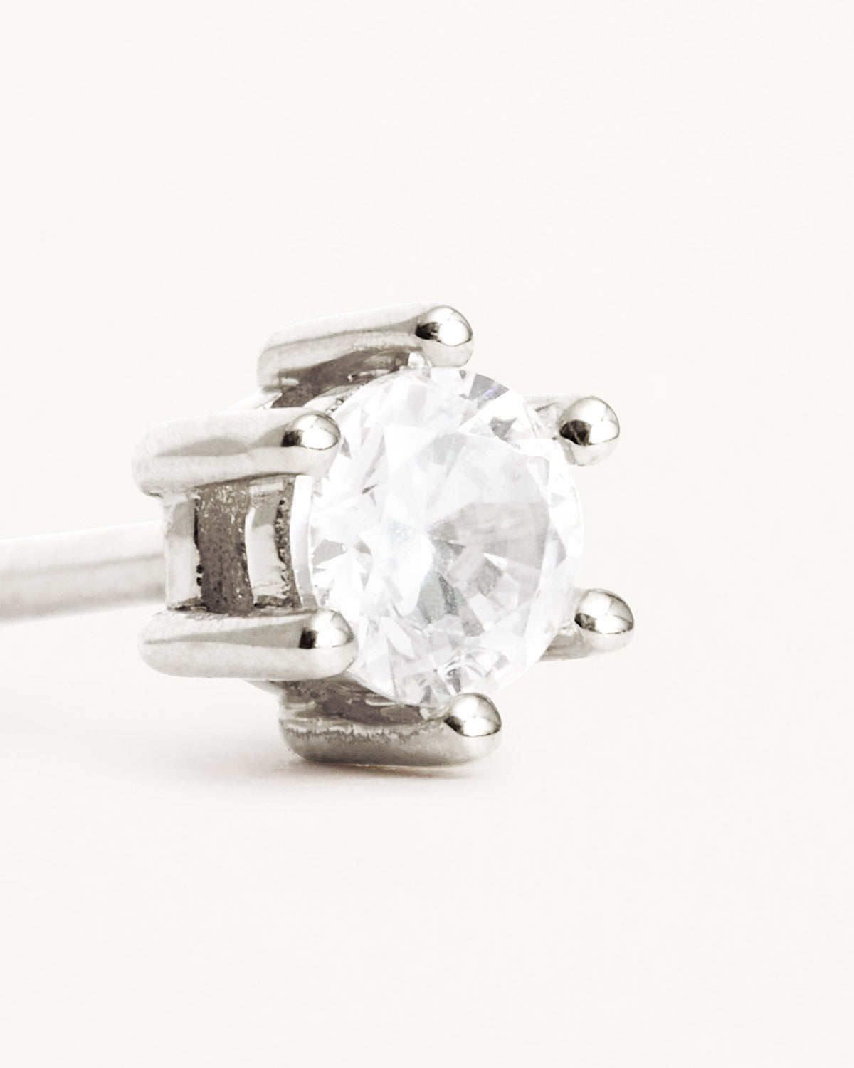 14K Solid White Gold Crystal Stud Earrings for Women - Elegant Everyday Jewelry Gift for Her - Perfect for Parties, Weddings & Special Occasions