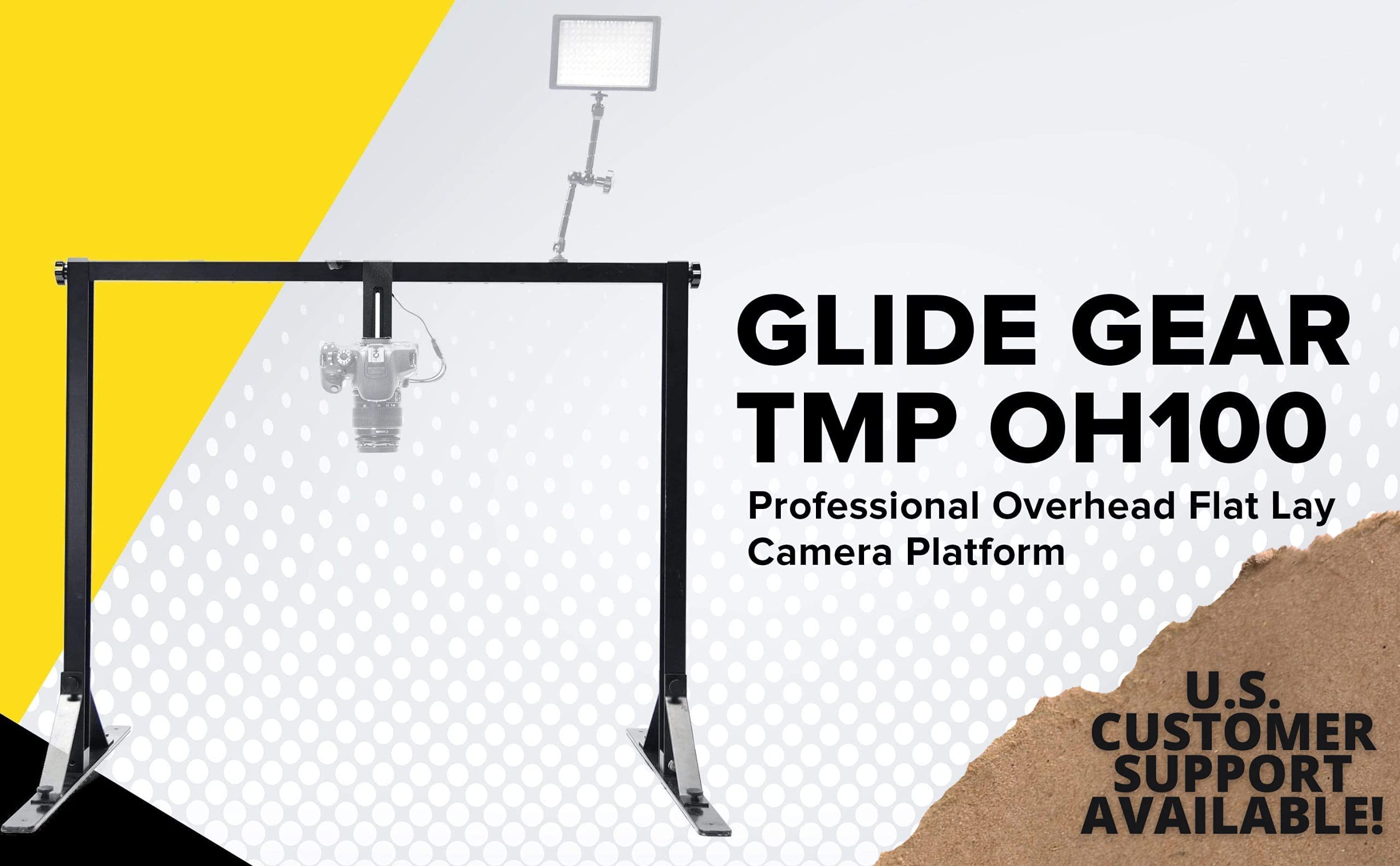 Professional Metal Overhead Table Top Mount Stand - OH100 Studio DSLR/iPhone Camera Mount for Top-Down Photography | Perfect for Product Shots, Food Photography & DIY Videos