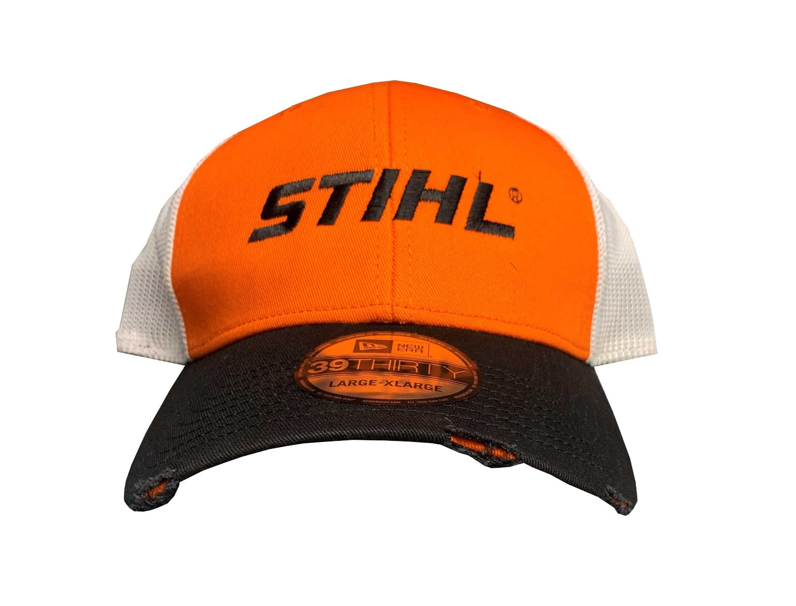 STIHL Orange Baseball Cap - New Era 39THIRTY Adjustable Snapback Hat for Men - Perfect for Outdoor Work, Hunting & Construction Safety Gear