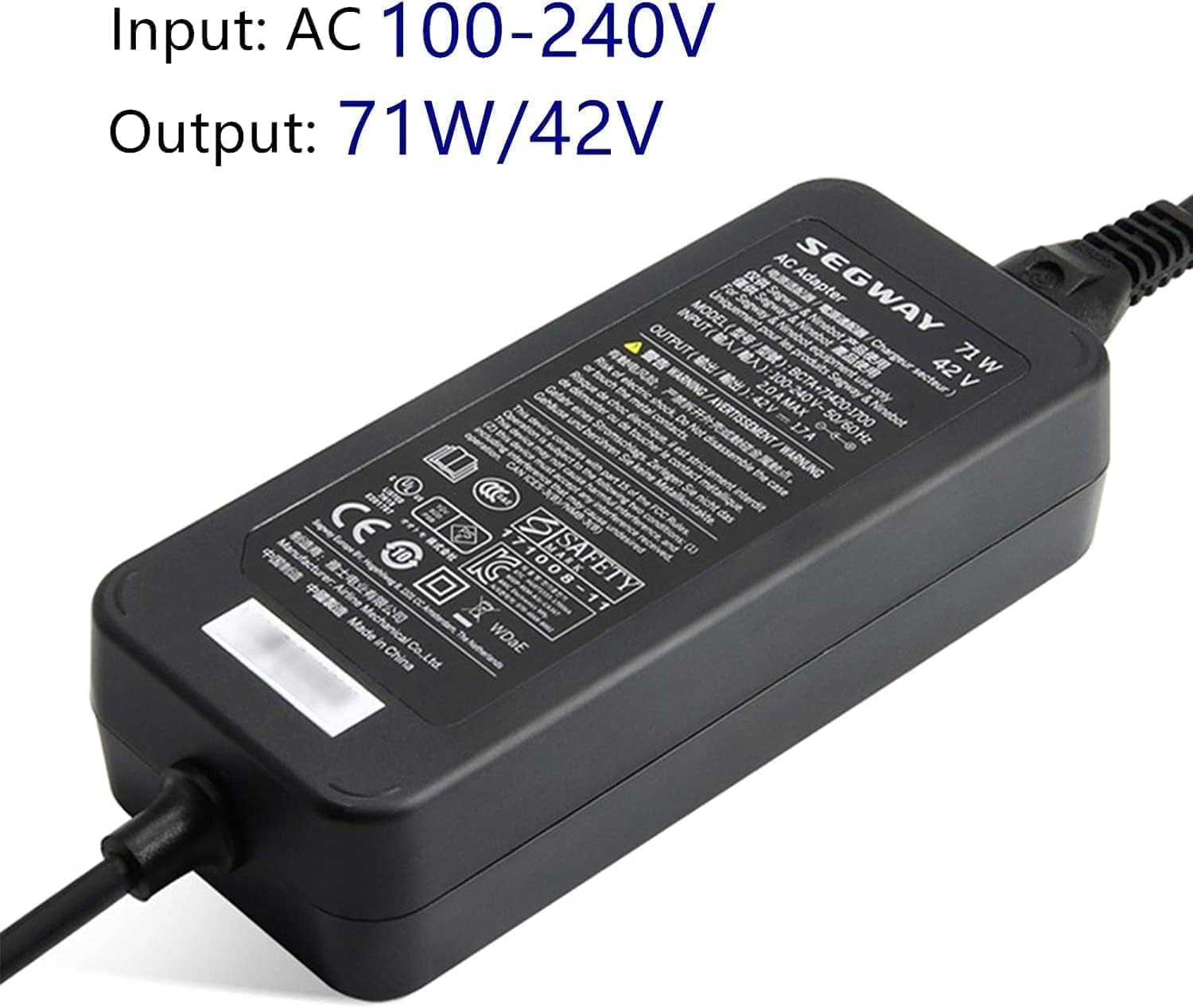 42V 2A Power Adapter for Bird & Lime Scooter Chargers - Compatible with Xiaomi M365, Lime-S, Skip, Spin Electric Scooters - Fast Charging Solution for Home & Commercial Use