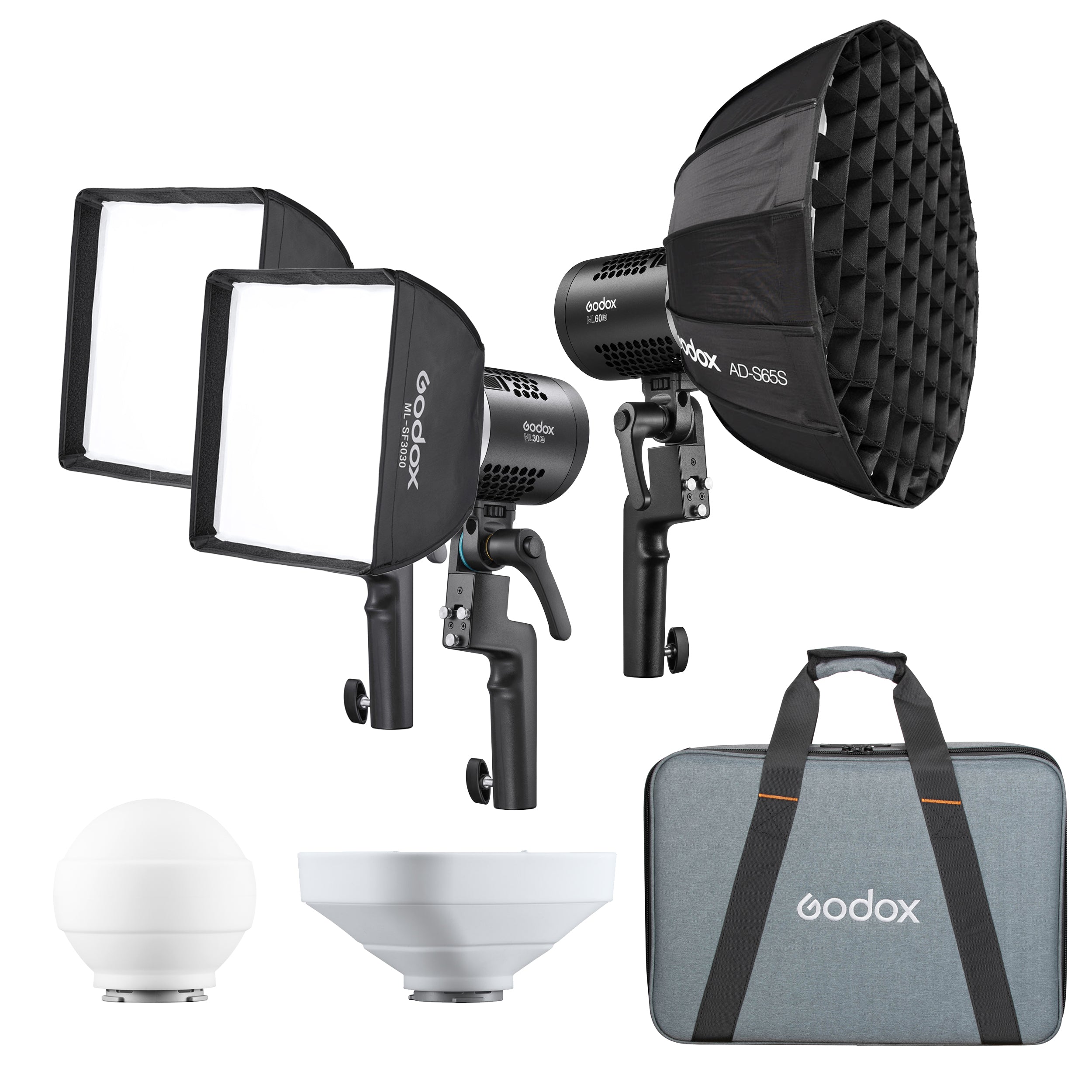 Godox ML Series Bi-Color LED Video Light 3-Head Kit (ML Kit2) – Professional Studio Lighting for Photography, YouTube & Live Streaming