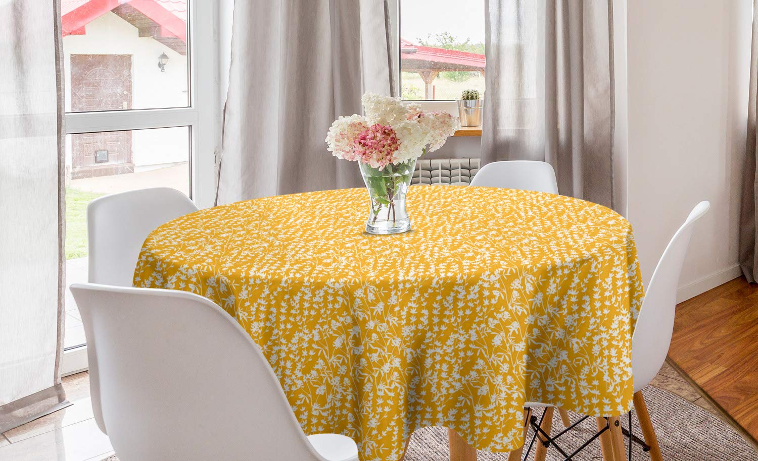 Ambesonne Botanical Round Tablecloth - 60