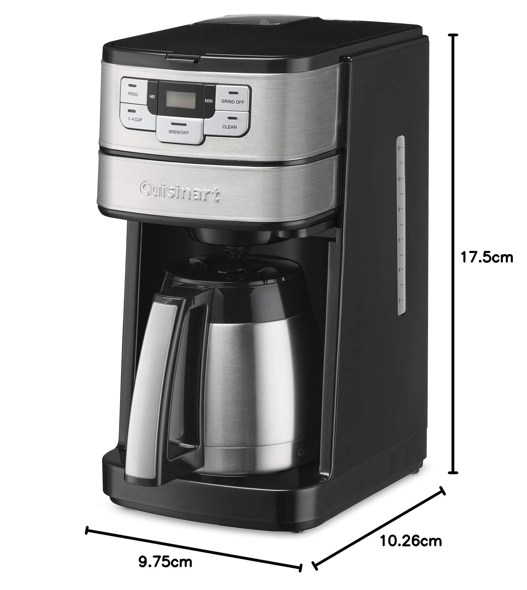 Cuisinart DGB-450C Automatic Grind & Brew 10-Cup Thermal Coffee Maker - Fresh Ground Coffee Machine with Programmable Timer for Home, Office & Kitchen Use
