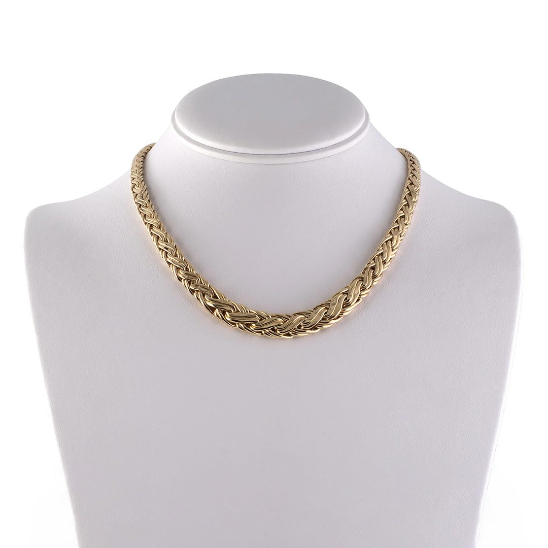 Tiffany & Co. Hollow Woven 18K Gold Tapered Necklace for Women - Elegant Layering Piece for Date Nights & Special Occasions