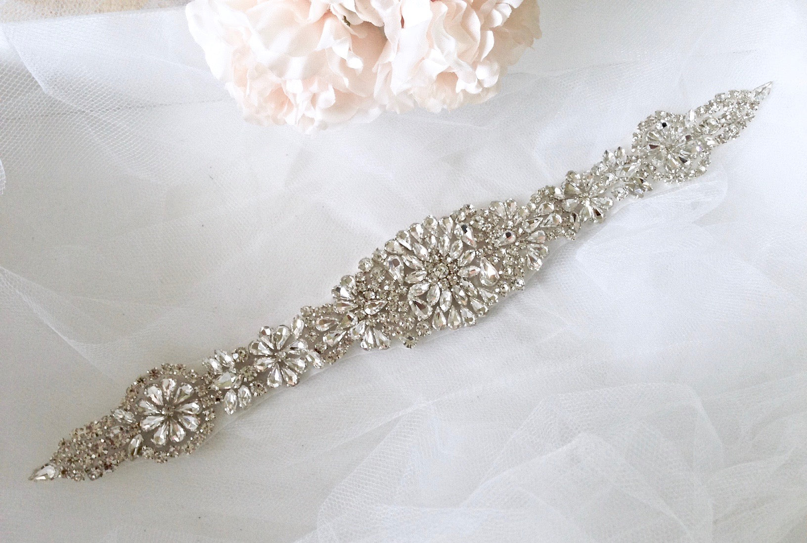 Lilian Silver Crystal Bridal Belt - Elegant Wedding Sash for Bride, Bridesmaids & Prom - Perfect for Weddings, Formal Events & Special Occasions