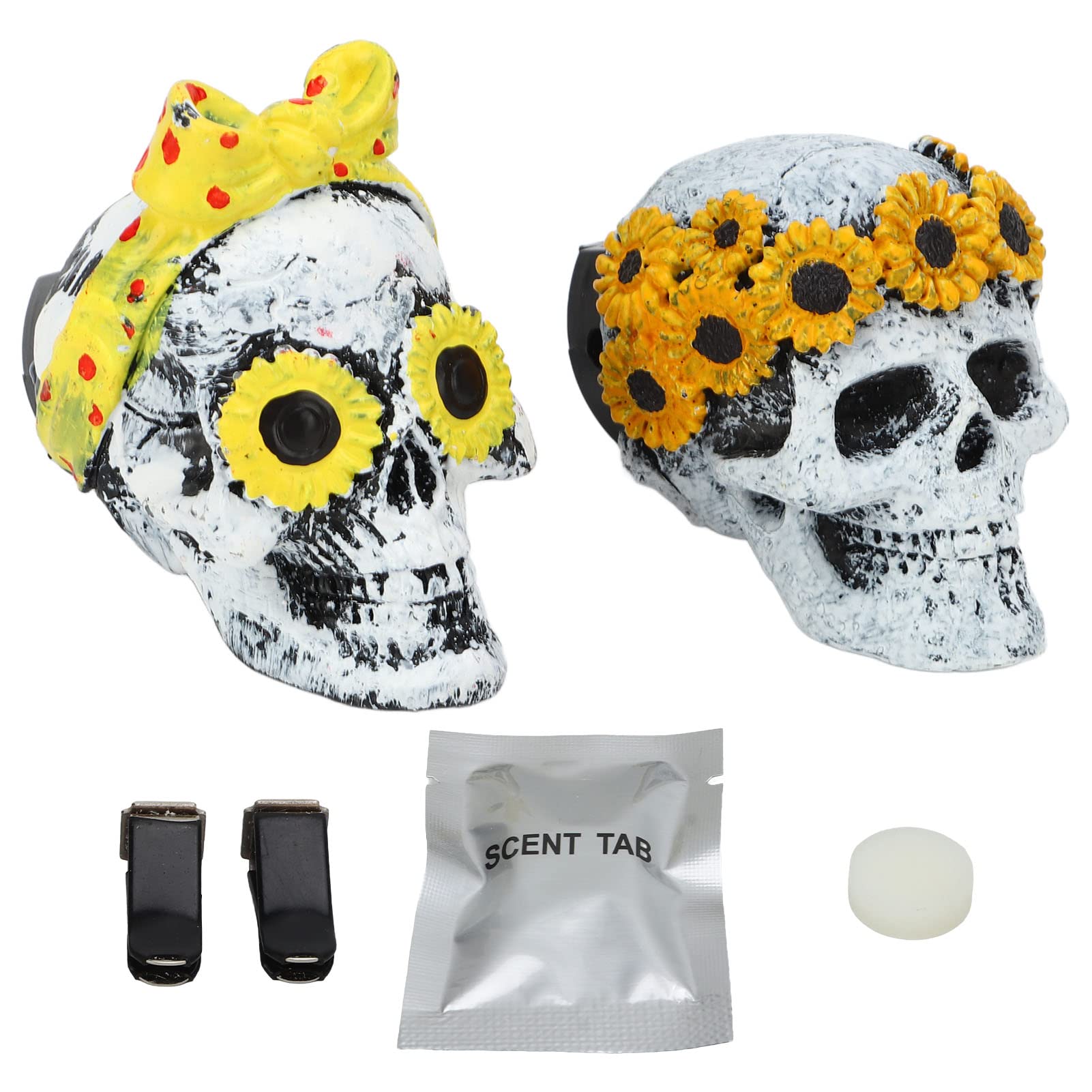 Pwshymi Skull-Shaped Car Air Freshener - Eco-Friendly Car Vent Clip for Fresh Scent | Car Interior Decor Accessory for Home, Office & Travel Use