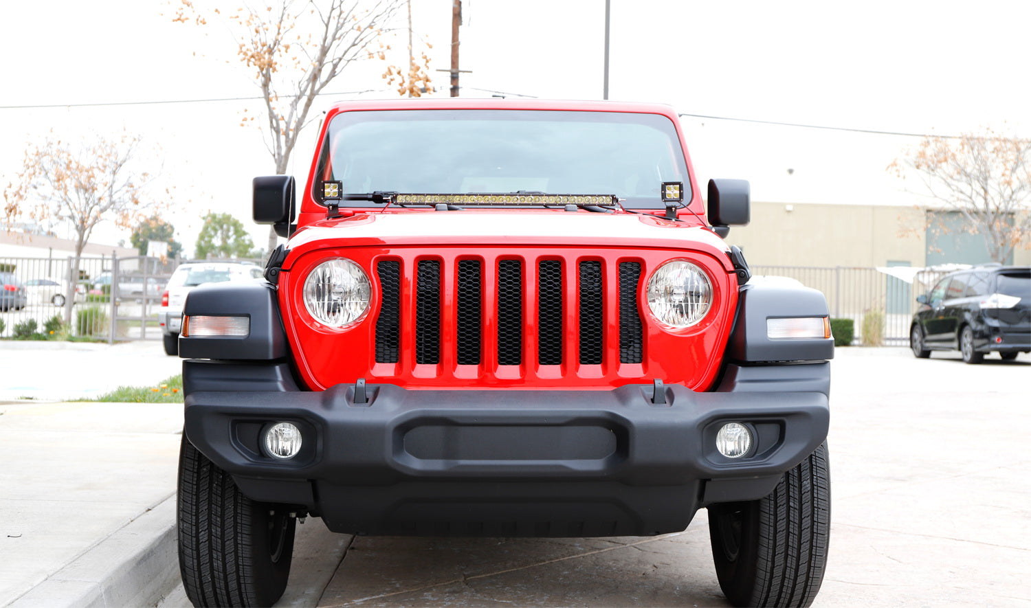 40W CREE LED Pod Light with Windshield Mounting Brackets for 2018+ Jeep Wrangler JL - Off-Road, Trail, Night Driving Lighting Accessories