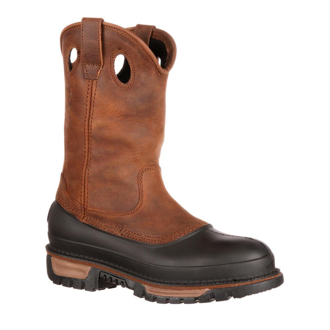 Muddog Steel Toe Waterproof Work Boots for Men - Heavy Duty Safety Wellington Boots for Construction, Farming & Outdoor Work