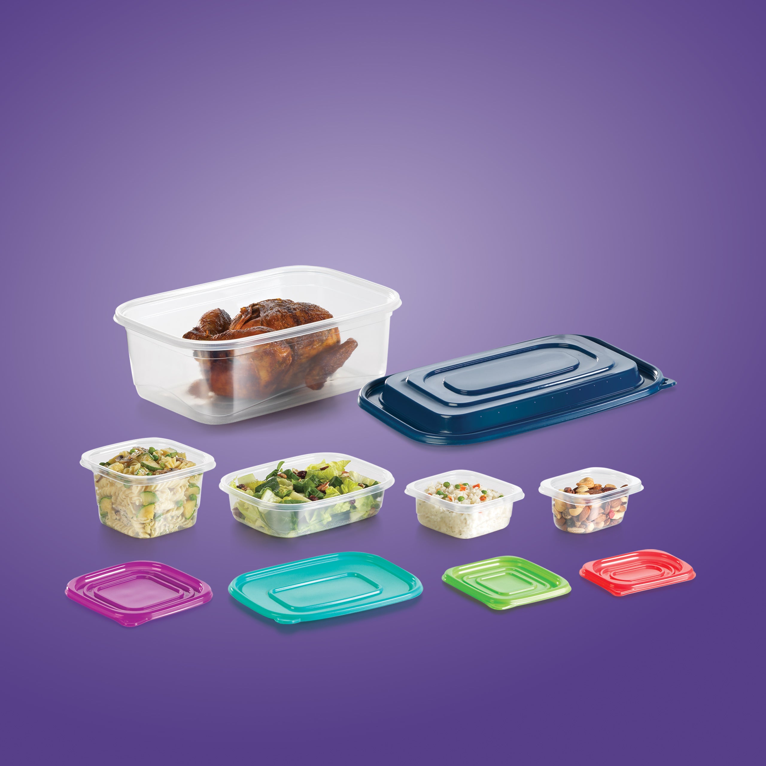 20-Piece Plastic Storage Container Set with Lids - Airtight, Stackable & BPA-Free - Perfect for Kitchen Pantry, Office Organization & Home Decluttering