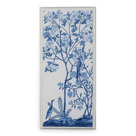 Blue Traditional Chinoiserie II Framed Wall Art - Vintage Asian Inspired Home Decor for Living Room, Bedroom & Office