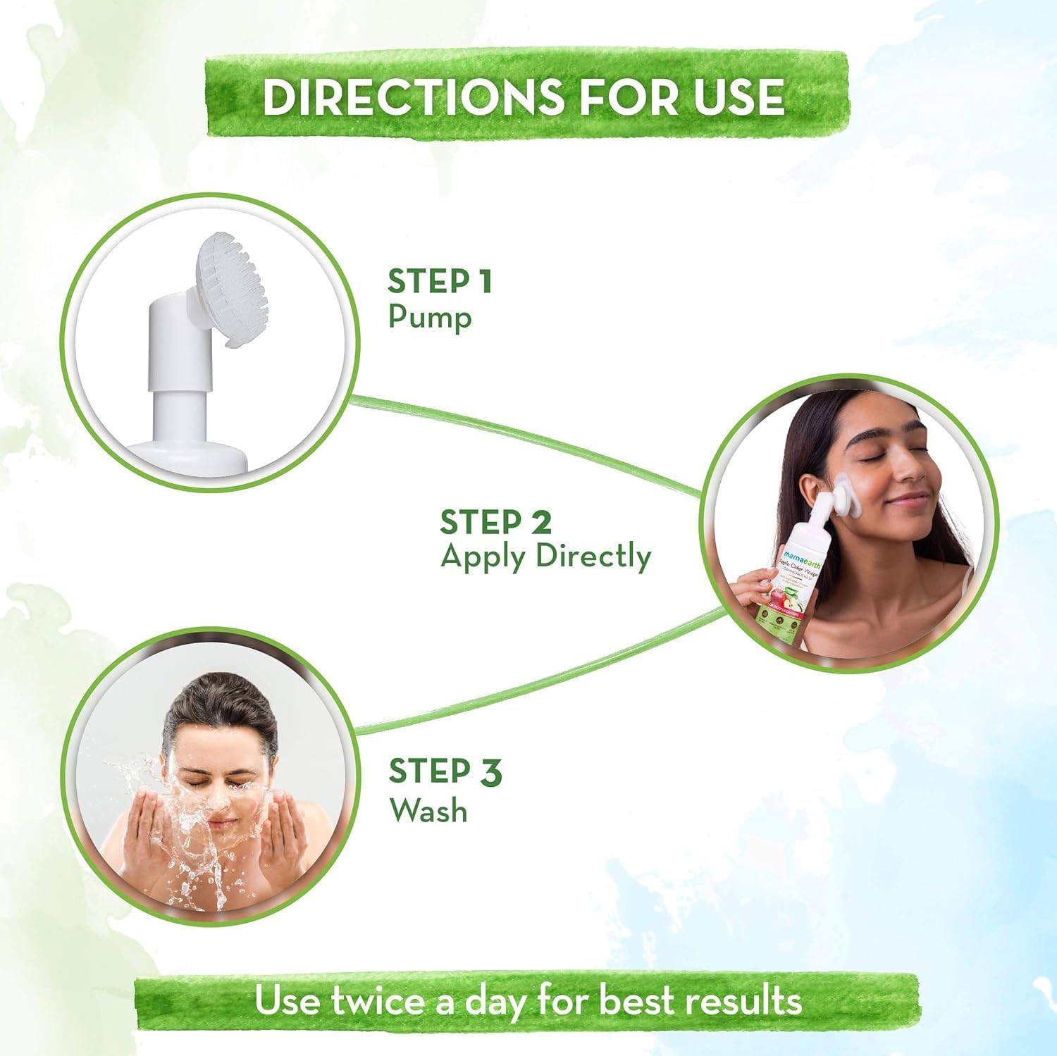 Mamaearth Apple Cider Vinegar Foaming Face Wash with Aloe Vera - Deep Cleansing Facial Cleanser with Brush for Acne, Blackheads & Oily Skin - 150ml | Gentle Daily Face Wash for Women & Men | Perfect for Morning & Night Skincare Routine