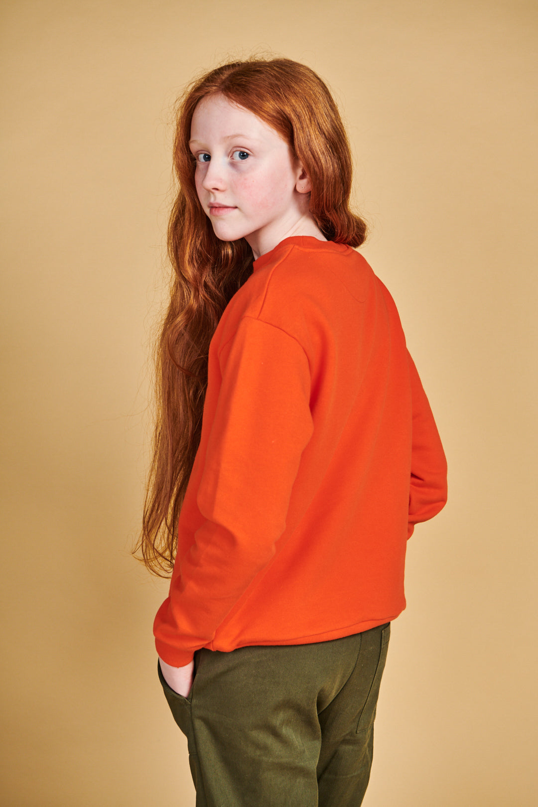 Eco-Friendly Kids Sweatshirt - Plastic-Free Flame Red Boffles Hoodie for Boys & Girls | Soft Cotton Pullover for School, Playdates & Outdoor Activities